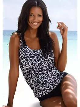 Комплект бикини LASCANA Oversize Tankini, цвет schwarz-wei