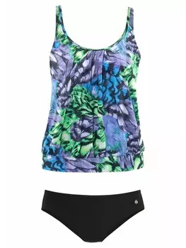 Комплект бикини LASCANA Oversize Tankini, цвет schwarz-grn