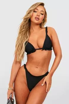 Комплект бикини с деталями обрюками Boohoo, черный