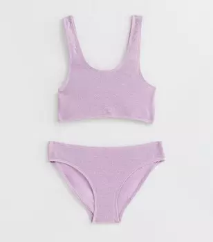 Комплект бикини с фактурной текстурой для девочек New Look, сиреневый