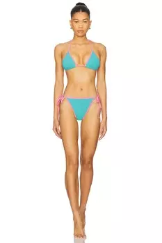 Комплект бикини с контрастной отделкой Gina Hunza G, aqua & bubblegum