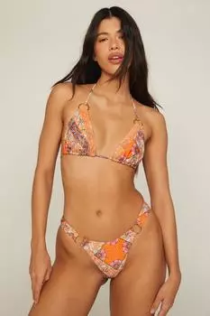 Комплект бикини с треугольными чашечками и кисточками из плитки Nasty Gal, оранжевый