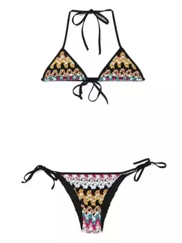 Комплект бикини, связанный крючком Missoni, черный