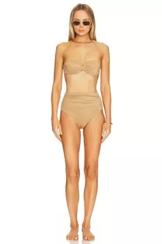 Комплект бикини Zimmermann Junie Gathered, золотой