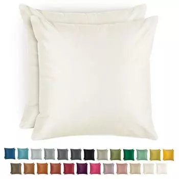 Комплект Blumtal из 2-х бархатных наволочек 40х40 см - элегантная бархатная наволочка, мягкая бархатная наволочка, кремовый - белый