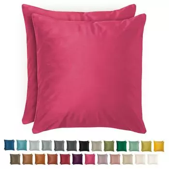Комплект Blumtal из 2-х бархатных наволочек 50х50 см - элегантная наволочка из бархата, мягкая наволочка бархатная, ягодка - розовый