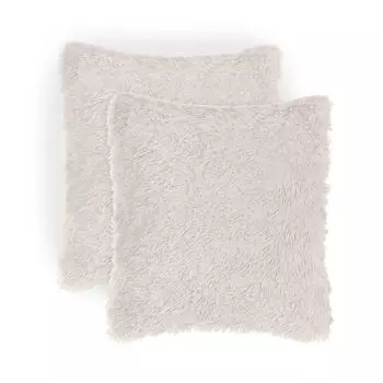 Комплект Blumtal из 2-х уютных чехлов - декоративных подушек из искусственного меха на молнии., молочный