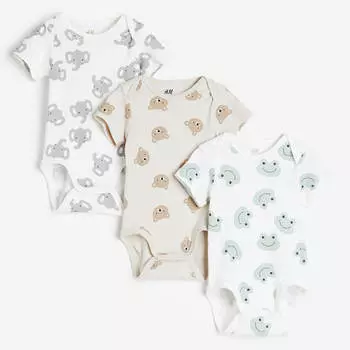 Комплект боди H&M Cotton, 3 штуки, белый
