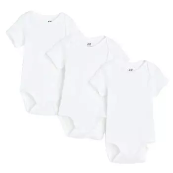Комплект боди H&amp;M Short-sleeved, 3 штуки, белый