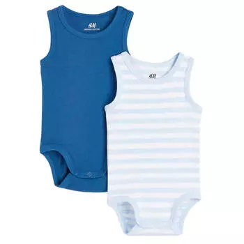 Комплект боди H&M Sleeveless Cotton, 2 предмета, голубой