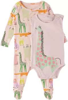 Комплект боди и комбинезона Baby Pink Giraffe Stella McCartney