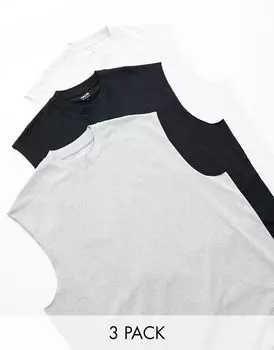 Комплект больших маек ASOS DESIGN, 3 разных цвета