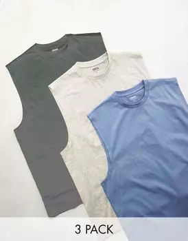 Комплект больших маек ASOS DESIGN, 3 разных цвета