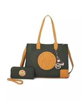 Комплект большой сумки и кошелька Louise от Mia k Mkf Collection, зеленый