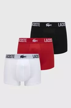 Комплект боксеров , 3 пары Lacoste, красный