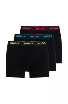 Комплект боксеров Hugo Three-pack Of Stretch-cotton Briefs With Logo, 3 предмета, мультиколор