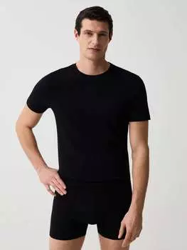 Комплект боксеров миди Two-Pack из эластичного хлопка супима Ovs, цвет black