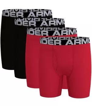 Комплект боксеров Under Armour Little/Big Boys 4–20, 4 шт., красный