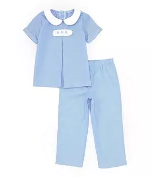 Комплект брюк Edgehill Collection Little Boy 2T-7 с принтом «Питер Пэн» и хлястиками, синий