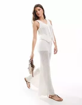 Комплект брюк крючком Pull&Bear белого цвета