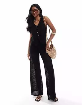 Комплект брюк крючком Pull&Bear черного цвета