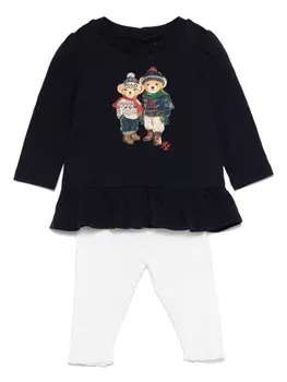 Комплект брюк Ralph Lauren Kids Polo с мотивом Bear, синий