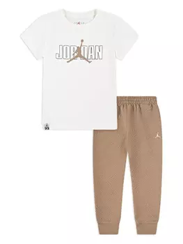 Комплект брюк с логотипом Jordan Kids, коричневый
