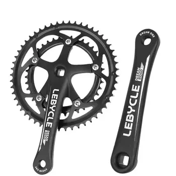 Комплект цепей LeBycle для горного велосипеда, однодисковый, с положительными и отрицательными зубьями, диск с квадратными отверстиями, модификация шатуна, большие аксессуары для рулетки (цепь 53/39T, матовый черный)