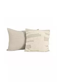 Комплект чехлов на подушки Clarmont бежевый, 2 шт Loberon, размер: ширина 60см, высота 40см.