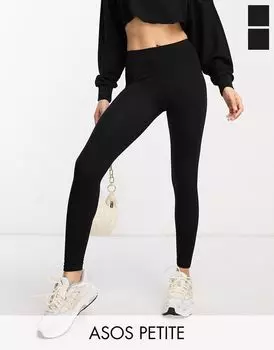 Комплект черных леггинсов из двух пар ASOS DESIGN Petite