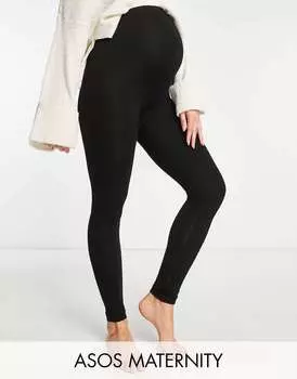 Комплект черных леггинсов с выпуклостями ASOS DESIGN Maternity 2 – ЧЕРНЫЙ