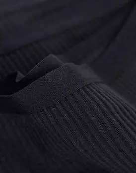 Комплект черных стрингов в рубчик ASOS DESIGN Curve 3