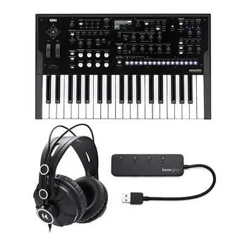 Комплект цифрового синтезатора KORG Wavestate Wave Sequencing с закрытыми студийными мониторными наушниками Knox Gear и 4-портовым концентратором USB 3.0 Korg Wavestate Wave Sequencing Digital Synthesizer Bundle with Headphones
