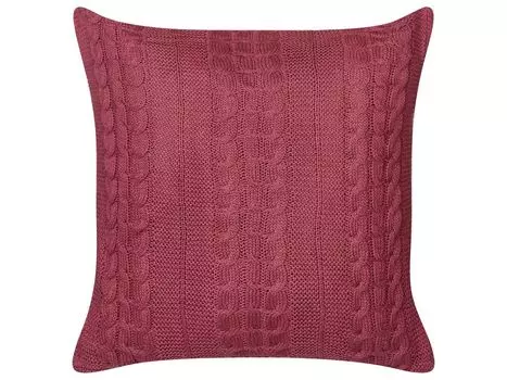 Комплект декоративных подушек BELIANI из 2 бордово-красных подушек из хлопка 45 х 45 см, квадратный с плетеным узором, современное украшение для дивана, кресла, кровати, гостиной, спальни