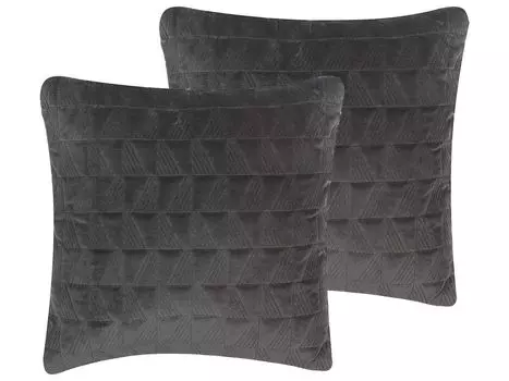 Комплект декоративных подушек BELIANI из 2-х штук серого цвета из хлопка 45 х 45 см гостиная, салон, спальня