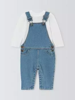 Комплект детских джинсовых комбинезонов и футболок John Lewis, синий