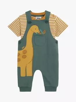 Комплект детских комбинезонов и футболки с аппликацией diplodocus из 2 предметов JoJo Maman Bb, хаки