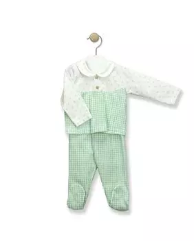 Комплект детских леггинсов с лимонным и клетчатым принтом BABID, зеленый