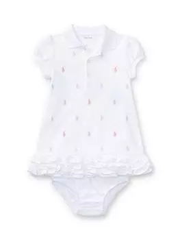 Комплект детских платьев и шаровар schiffli Ralph Lauren, белый