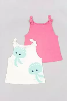 Комплект детских топов на молнии из хлопка (2 шт.) Zippy, белый