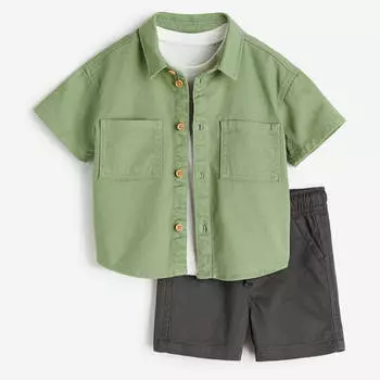 Комплект детский H&amp;M, 3 предмета, зеленый/темно-серый