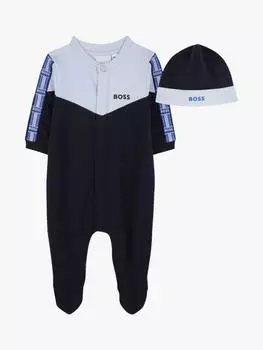 Комплект детского комбинезона и шапочки HUGO BOSS, цвет Navy/Blue