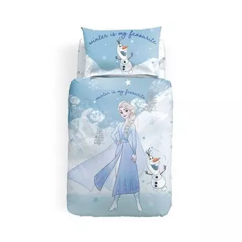 Комплект детского односпального постельного белья Caleffi Disney Frozen Winter In Cotton, 3 предмета, голубой