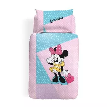 Комплект детского односпального постельного белья Caleffi Disney Minnie In Cotton, 3 предмета, розовый