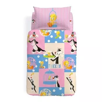 Комплект детского односпального постельного белья Caleffi Disney I love Tweety In Cotton, 3 предмета