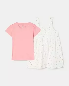 Комплект детского платья и футболки для девочки El Corte Ingls, белый