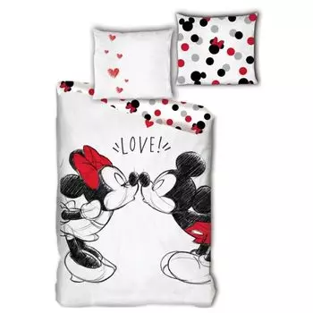 Комплект детского постельного белья Disney Minnie Mickey Mouse 155х200 50х80 хлопок