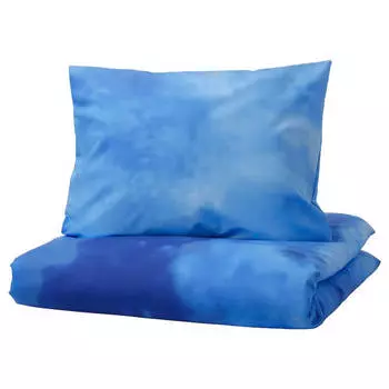 Комплект детского постельного белья Ikea Blavingad Ocean, 2 предмета, 140x200/80x80, синий