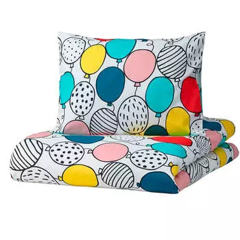 Комплект детского постельного белья Ikea Busenkel, 2 предмета, 140x200/80x80, мультиколор