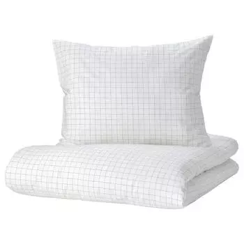 Комплект детского постельного белья Ikea Vankrets Plaid , 2 предмета, 140x200/80x80, белый/желтый